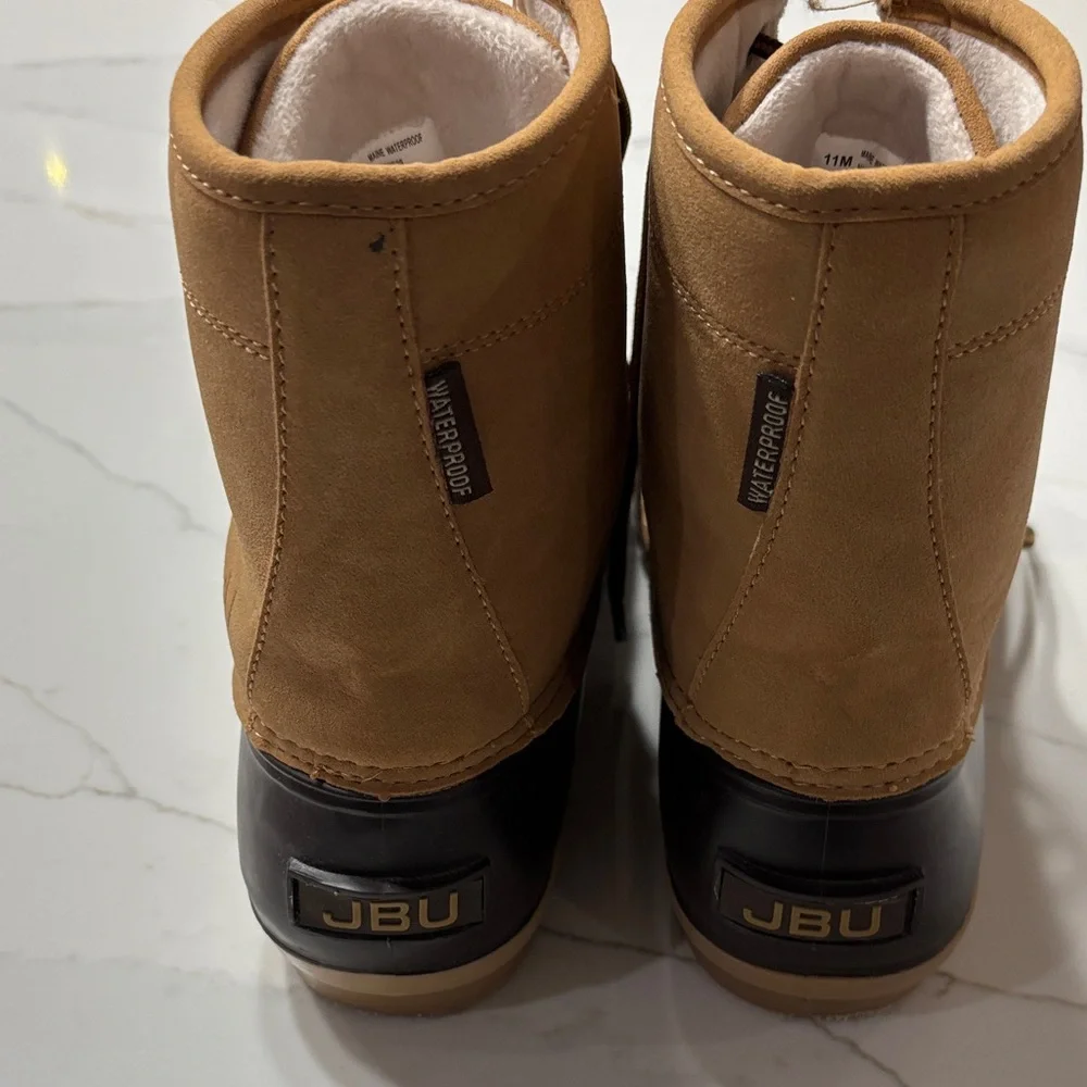 JBU Men's Tan and Dark Brown Rain Boots
